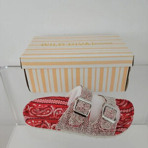 Wild Diva  Bandana Rhinestone Slides